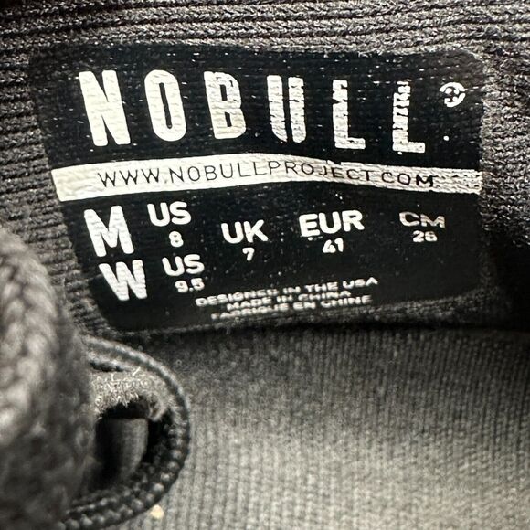 NOBULL Trainers Running Shoes Men's 8 Women’s 9.5 Black White Sneakers Lace Up - Picture 7 of 8